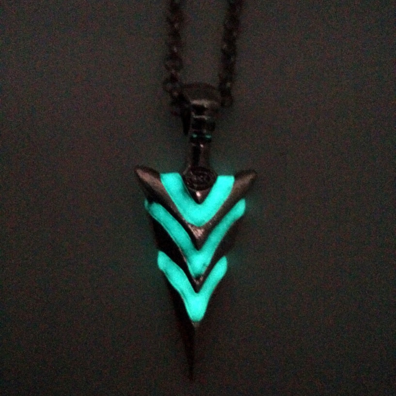 Glowing Green Arrow Necklace