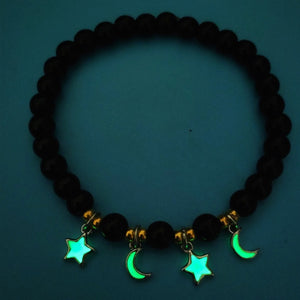 Glowing Pentagram Natural Volcanic Stone Bracelets