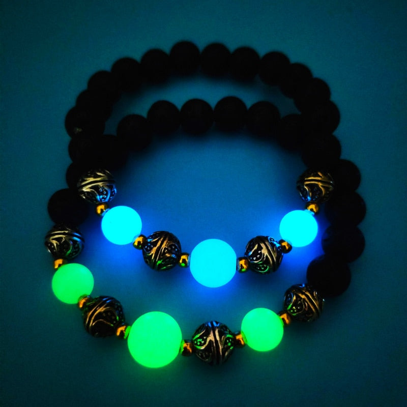 Glowing Natural Volcanic Stone Bracelet
