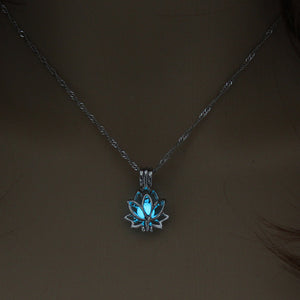 Glowing Lotus Flower  Necklace